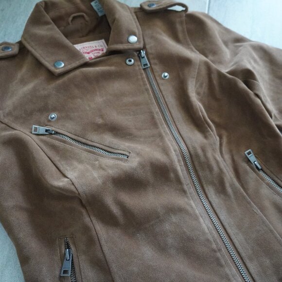Levi’s Women’s Faux Suede Moto Jacket – Brown – Biker Style - Picture 8 of 8